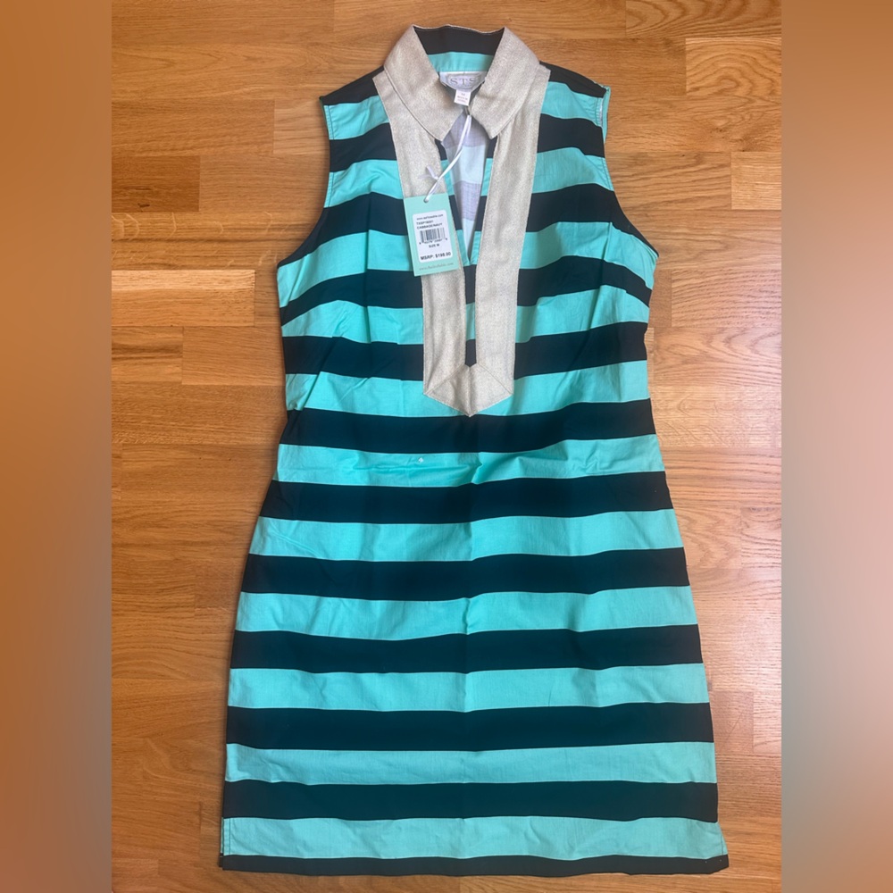 Sail to Sable blue stripped and gold NWT